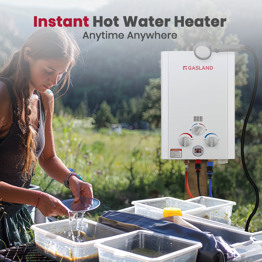 GASLAND-Gas Propane Water Heater With Rain Cap - White