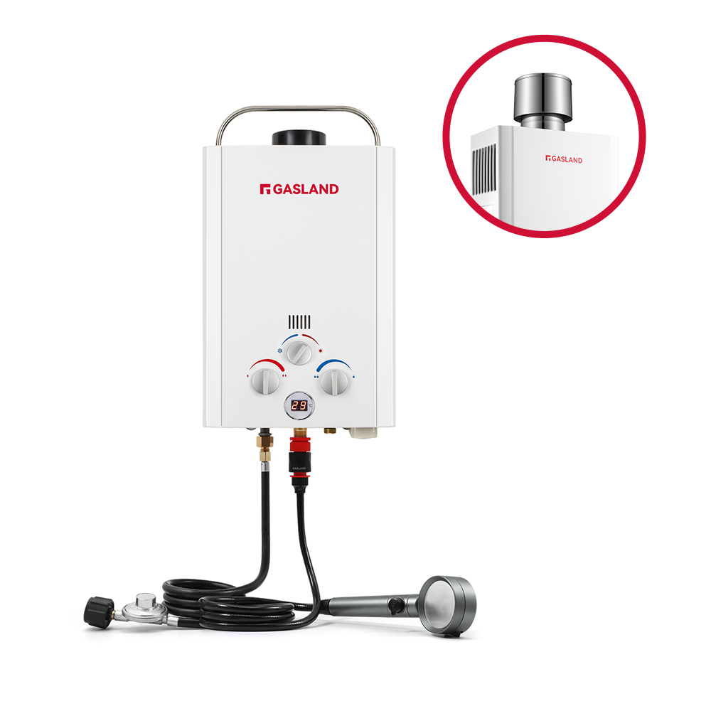 GASLAND-Gas Propane Water Heater With Rain Cap - White