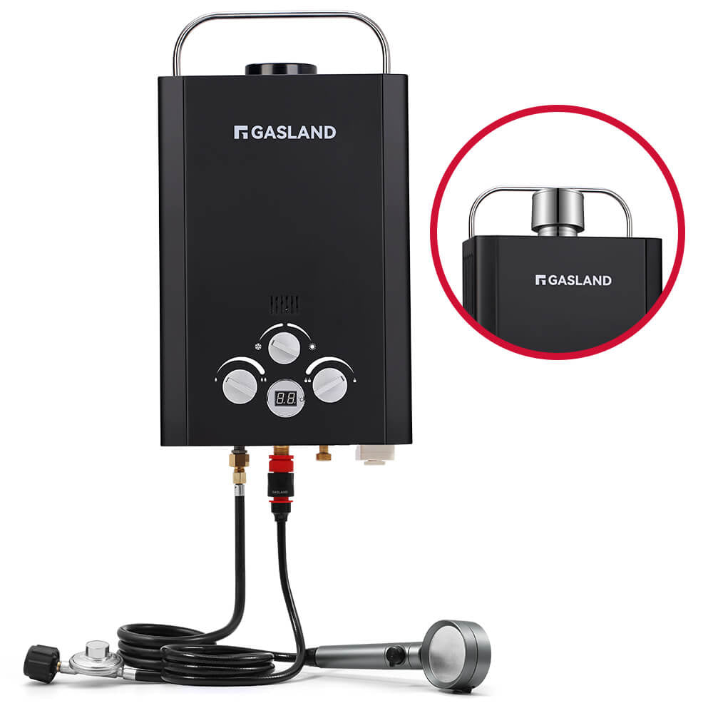 GASLAND-GASLAND Gas Propane Water Heater With Rain Cap - Black