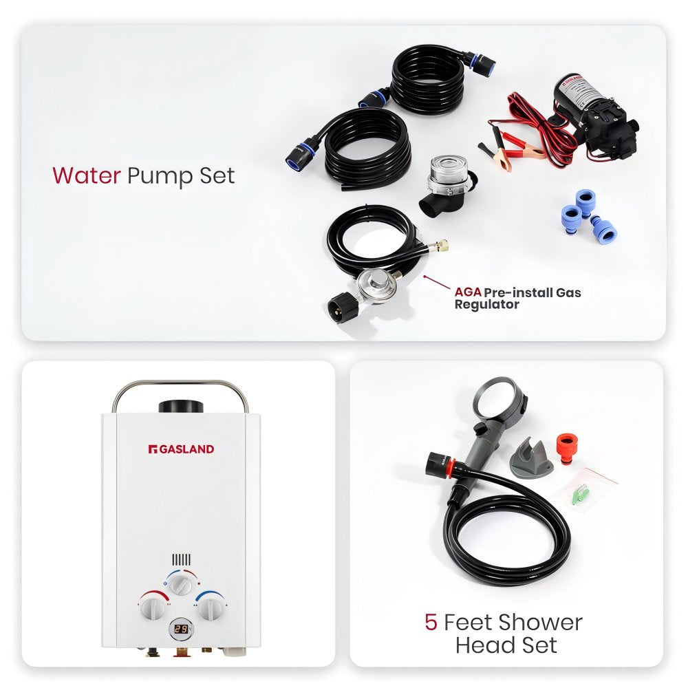 GASLAND 8L Tankless Propane Water Heater with Pump Kit