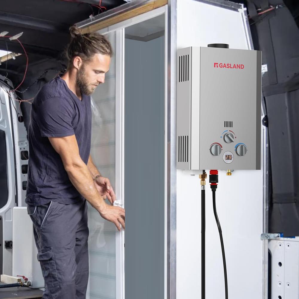 GASLAND-GASLAND Tankless Propane Water Heater - 1.58GPM 8L Silver