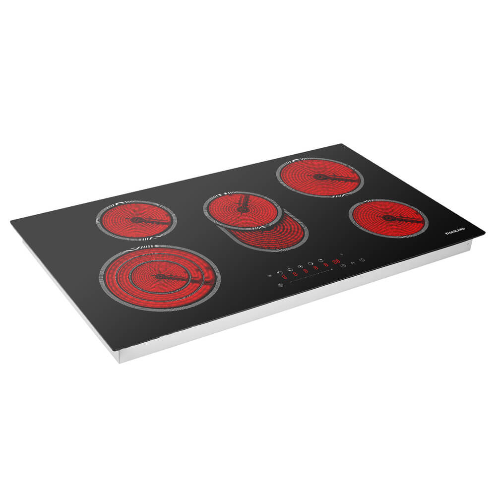 GASLAND-GASLAND 90cm 5 Burner Ceramic Electric Cooktop - Triple Ring 8500W Sensor Touch Control