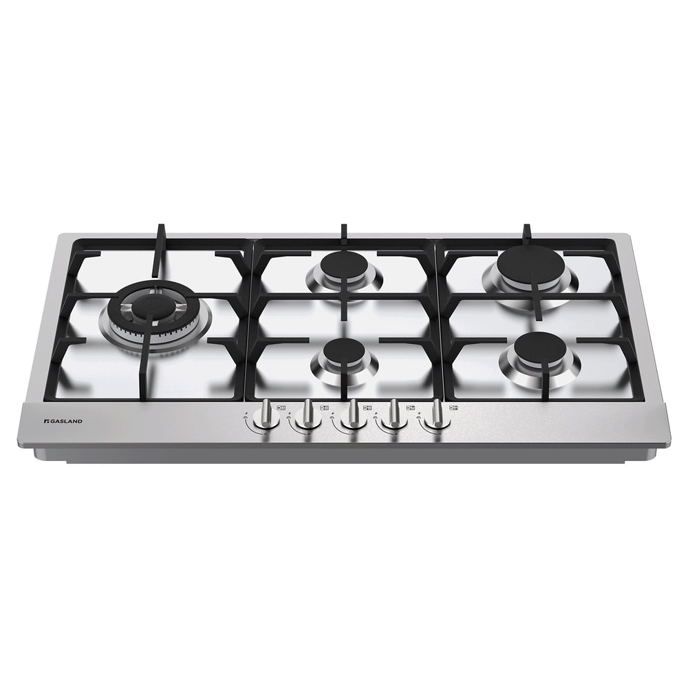 GASLAND 90cm 5 Burner Stainless Steel Side Tri-ring Gas Cooktop With Griddle
