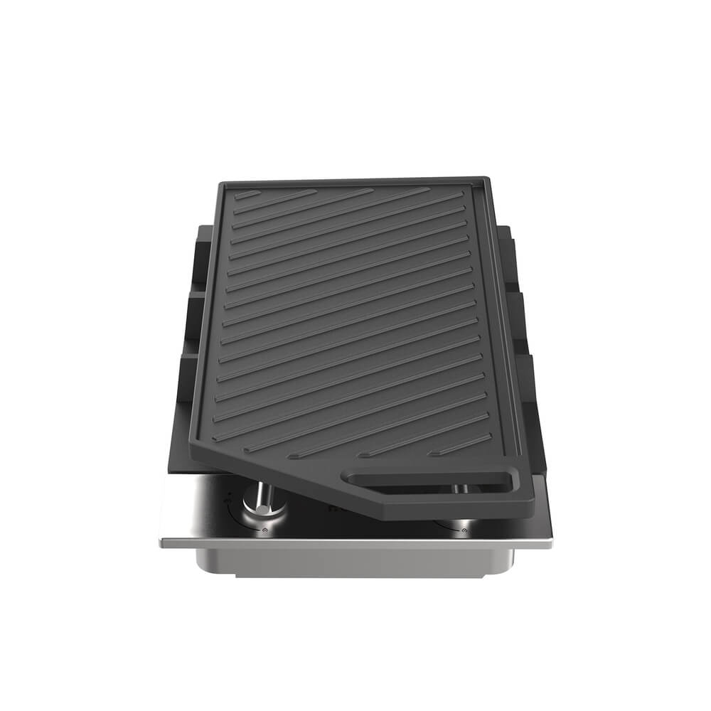 GASLAND-GASLAND 30cm 2 Burner Stainless Steel Gas Cooktop With Griddle