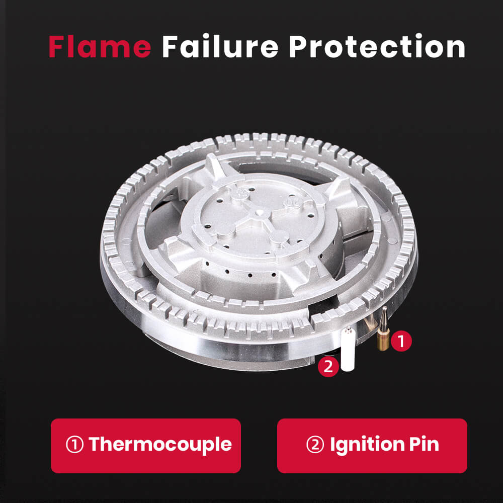 GASLAND-GASLAND 90cm 5 Burner Stainless Steel Gas Cooktop With Griddle