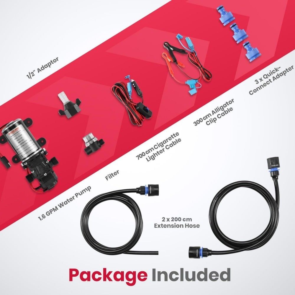 GASLAND 12V DC 450 kPa Water Pressure Pump Kit