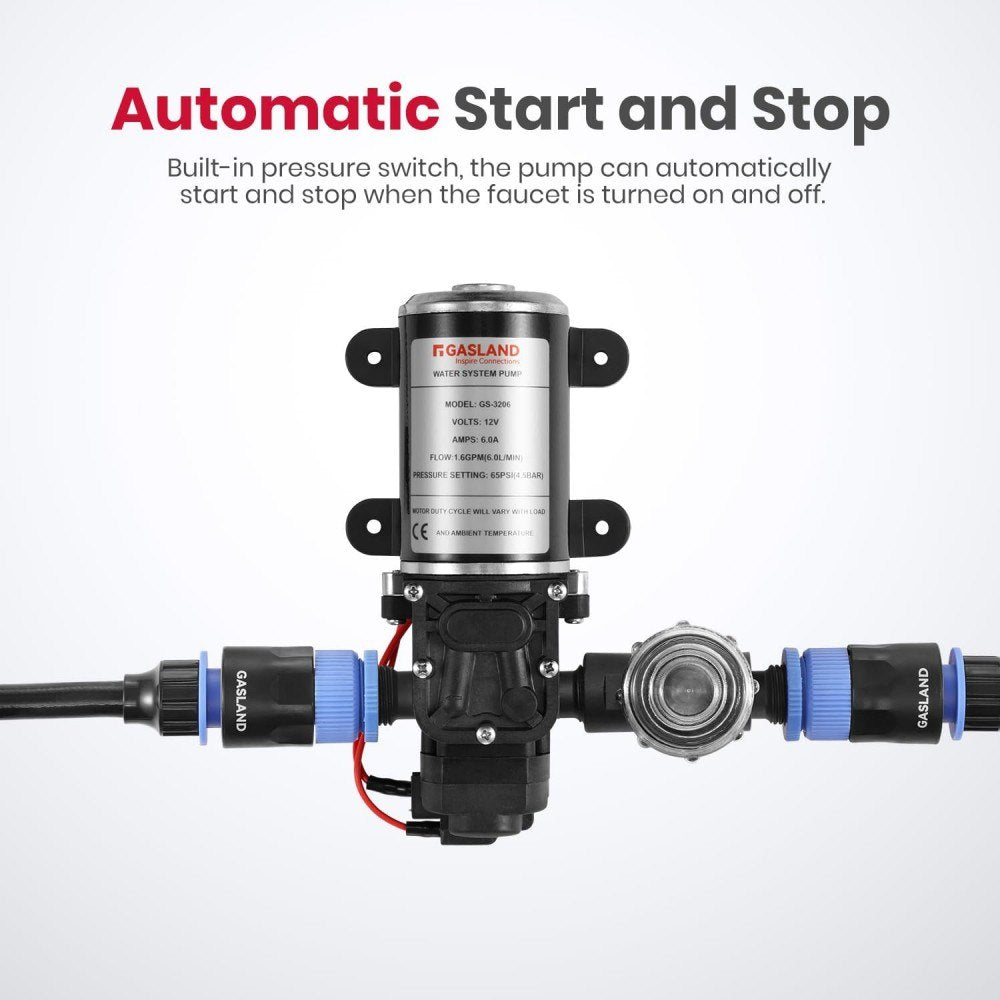 GASLAND 12V DC 450 kPa Water Pressure Pump Kit