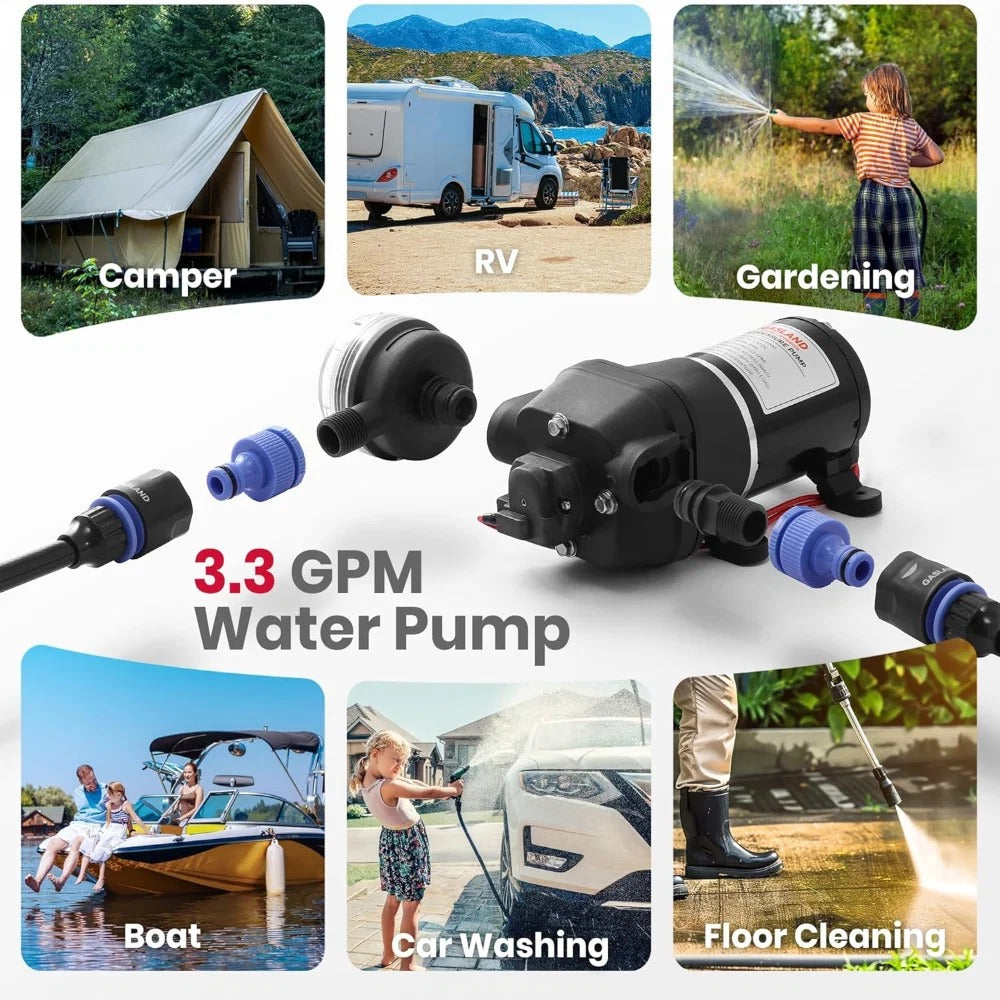 GASLAND 12V DC 450 kPa Water Pressure Pump Kit