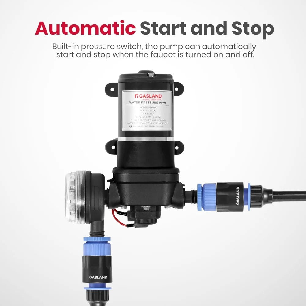 GASLAND 12V DC 450 kPa Water Pressure Pump Kit