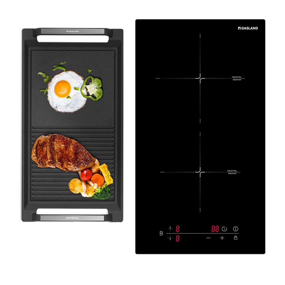 GASLAND-GASLAND 30cm 2 Burner Touch Control Induction Cooktop with Griddle