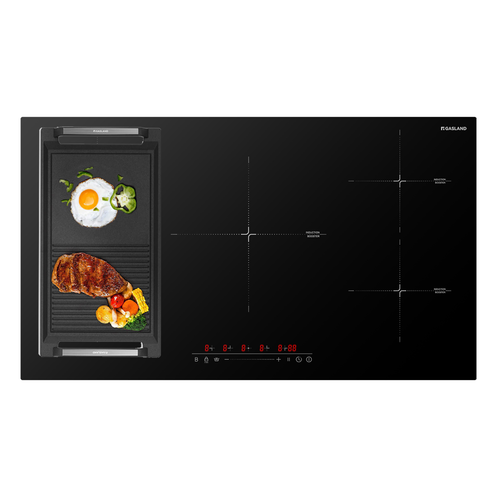 GASLAND-GASLAND 90cm 5 Burner Slider Touch Control Electric Induction Cooktop with Griddle