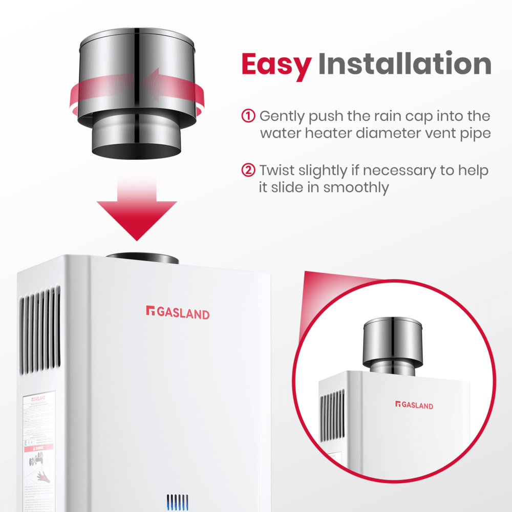 GASLAND-Gas Propane Water Heater With Rain Cap - White