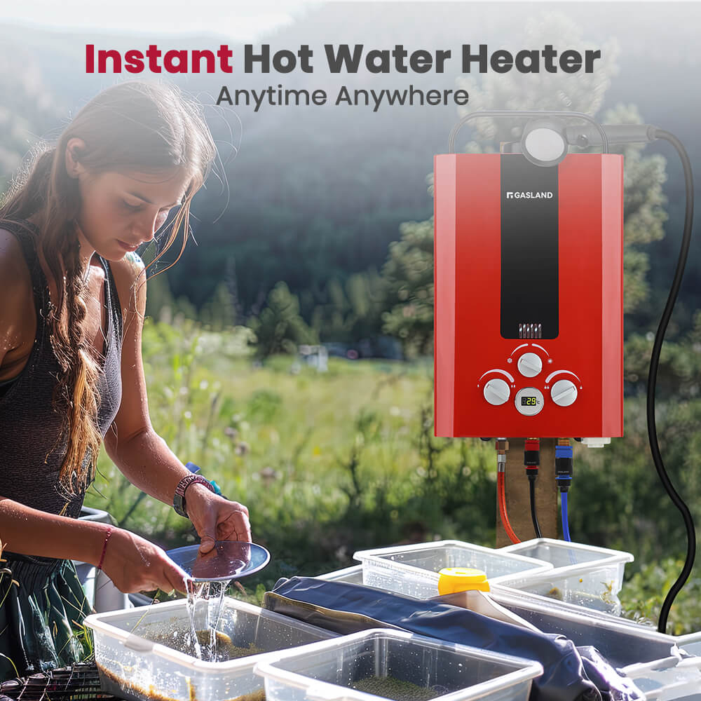 GASLAND-GASLAND Tankless Propane Water Heater - 1.58GPM 8L Red