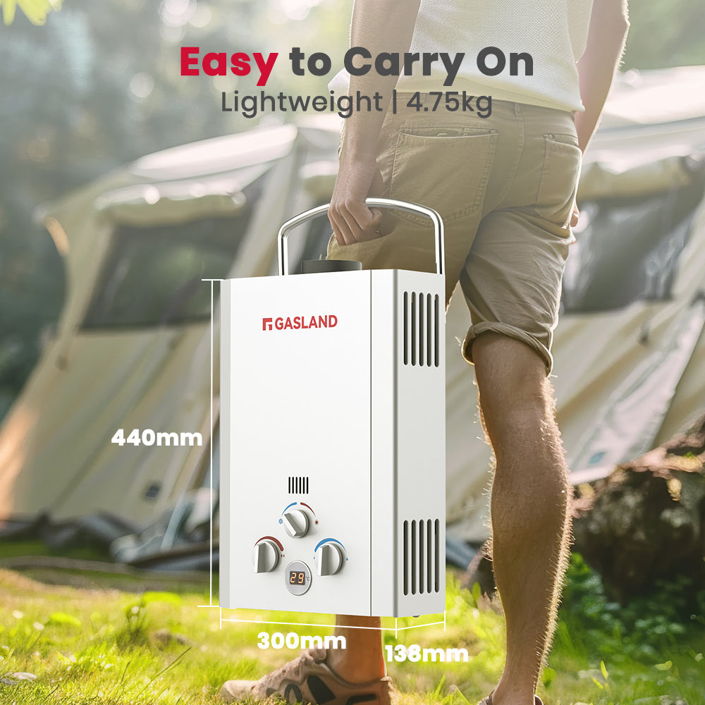 GASLAND-Gas Propane Water Heater With Rain Cap - White
