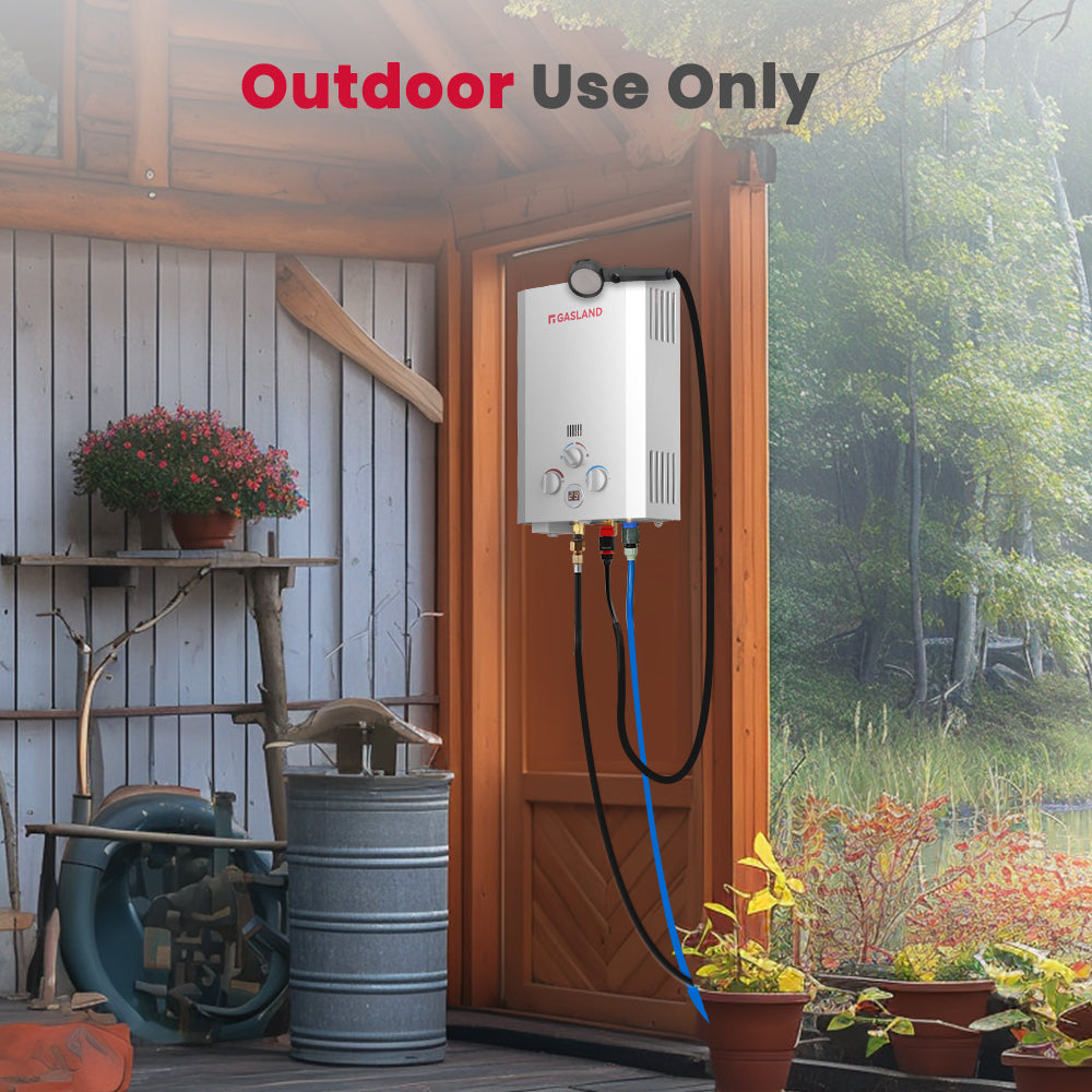 GASLAND-Gas Propane Water Heater With Rain Cap - White