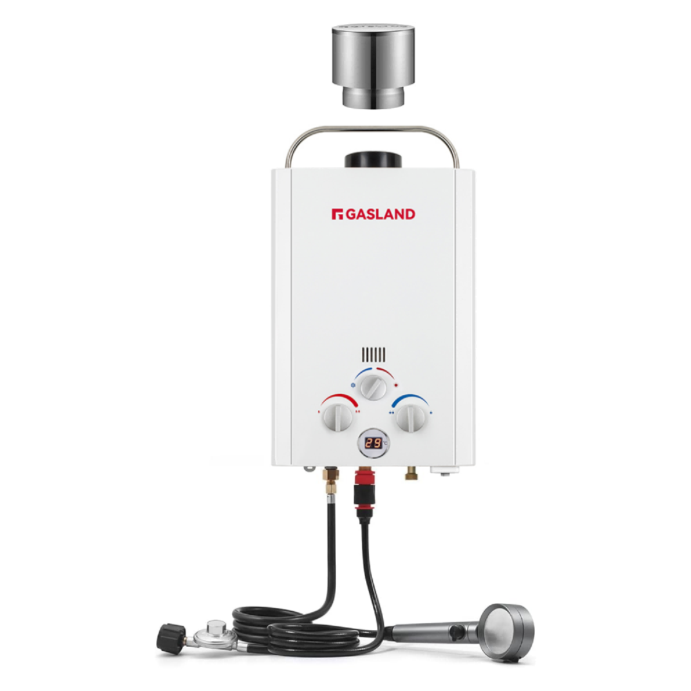 Gas Propane Water Heater With Rain Cap - White