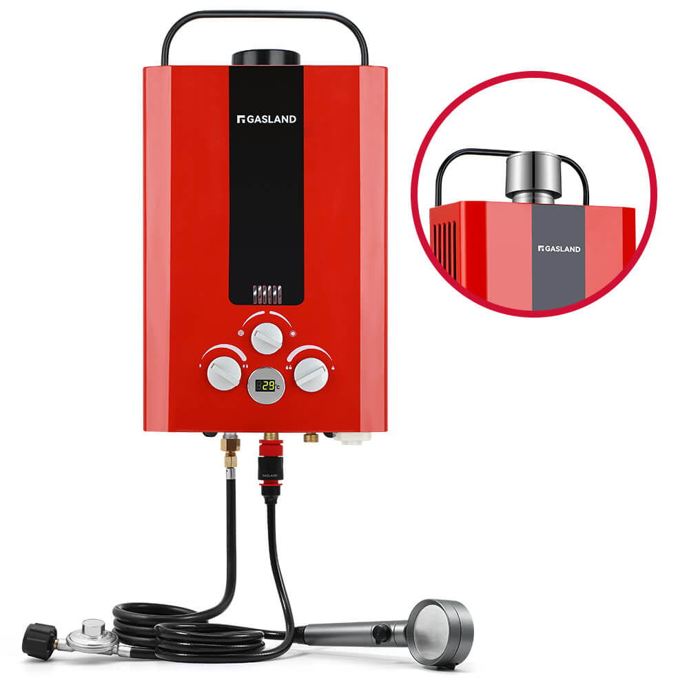 Gas Propane Water Heater With Rain Cap - Red