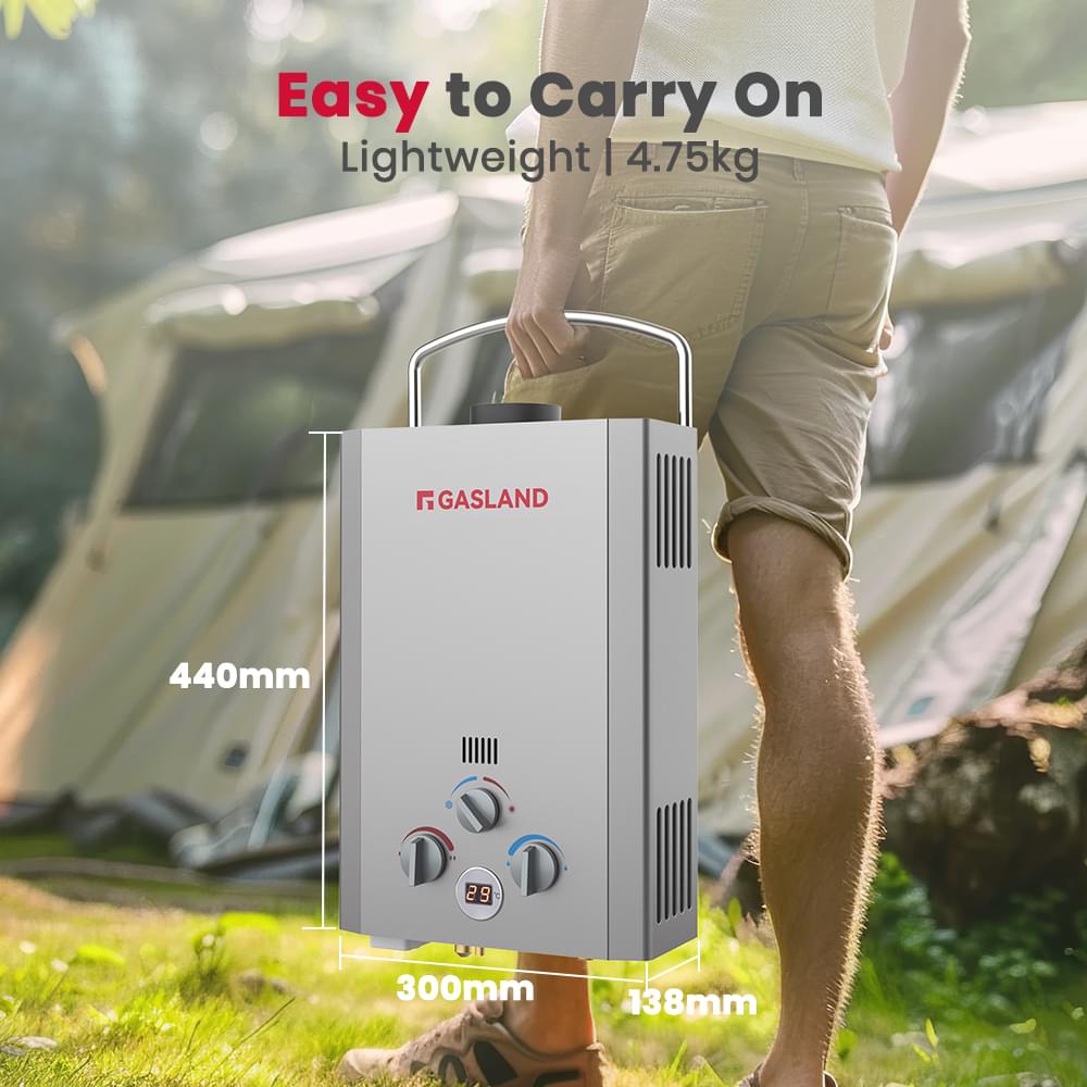 GASLAND-GASLAND 8L Tankless Propane Water Heater with Pump & Rain Cap