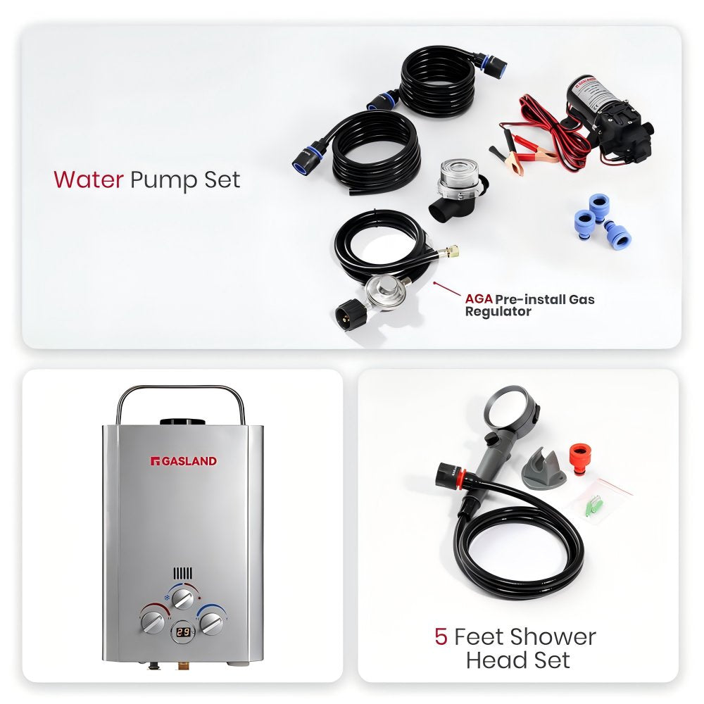 GASLAND 8L Tankless Propane Water Heater with Pump Kit