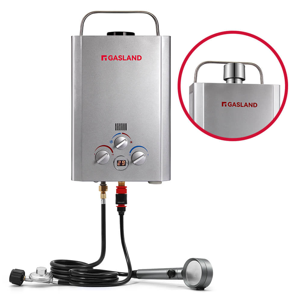 GASLAND-GASLAND Gas Propane Water Heater With Rain Cap - Silver