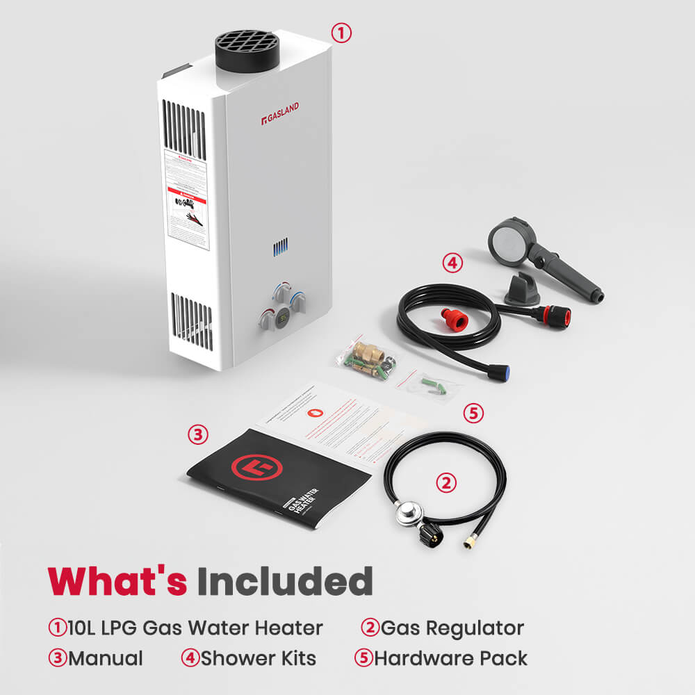 GASLAND-GASLAND Tankless Propane Water Heater - 10L White