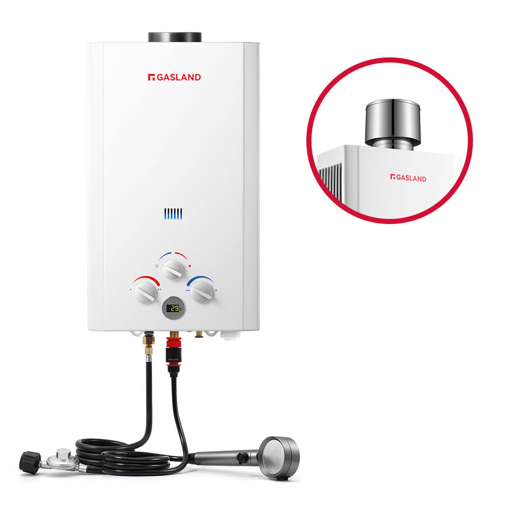 Tankless Propane Water Heater With Rain Cap - 10L White