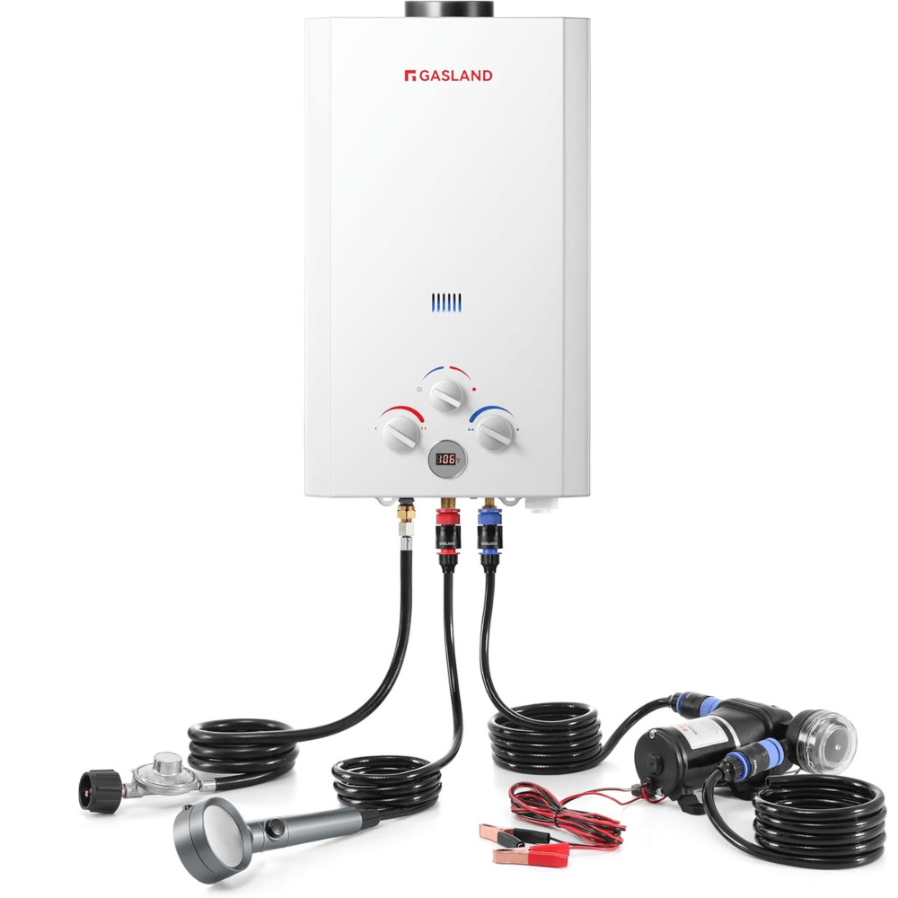 GASLAND Tankless Propane Water Heater with Pump Kit - 10L White