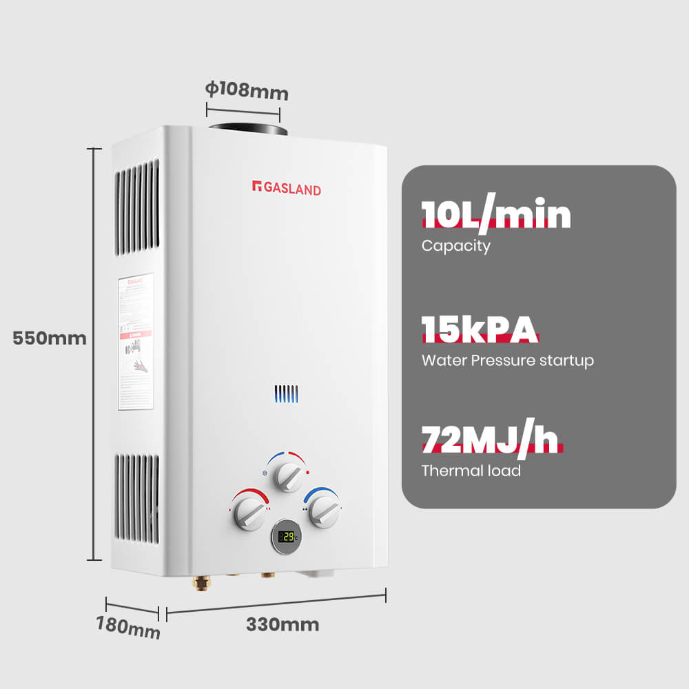 GASLAND-GASLAND Tankless Propane Water Heater - 10L White