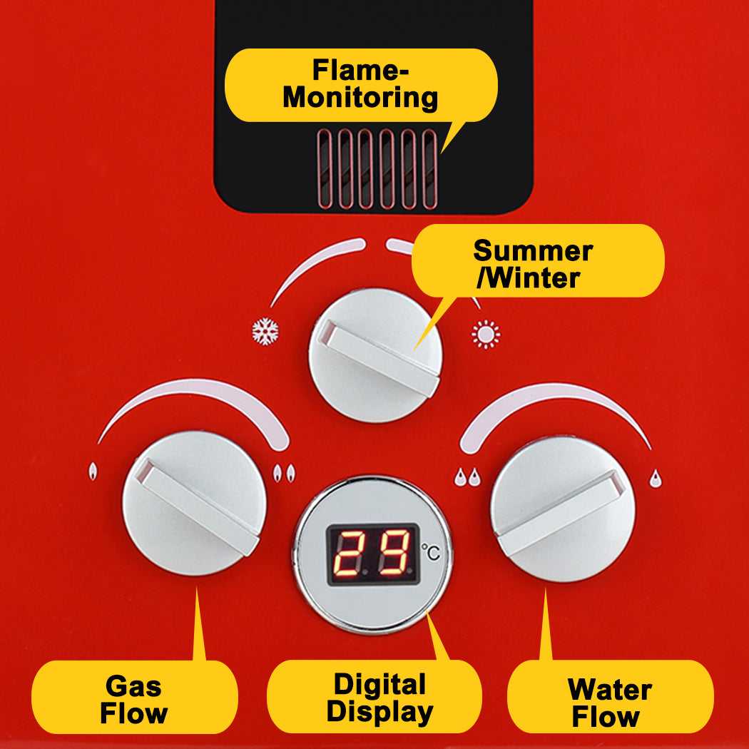 GASLAND Portable Gas Hot Water Heater Outdoor Camping Instant RV Shower Red