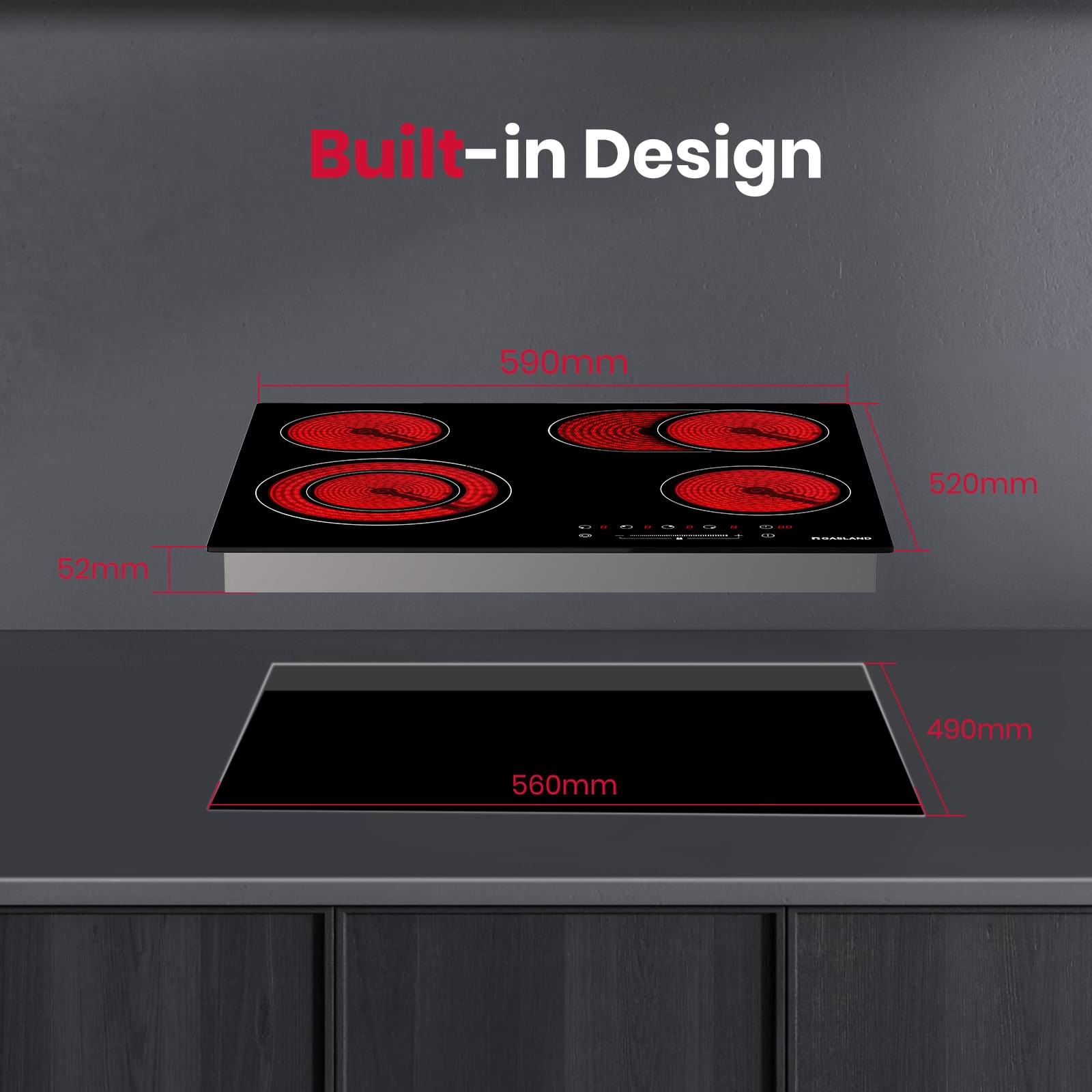 GASLAND chef 60cm 4 Burners 6600W Pro Style Electric Ceramic Cooktop