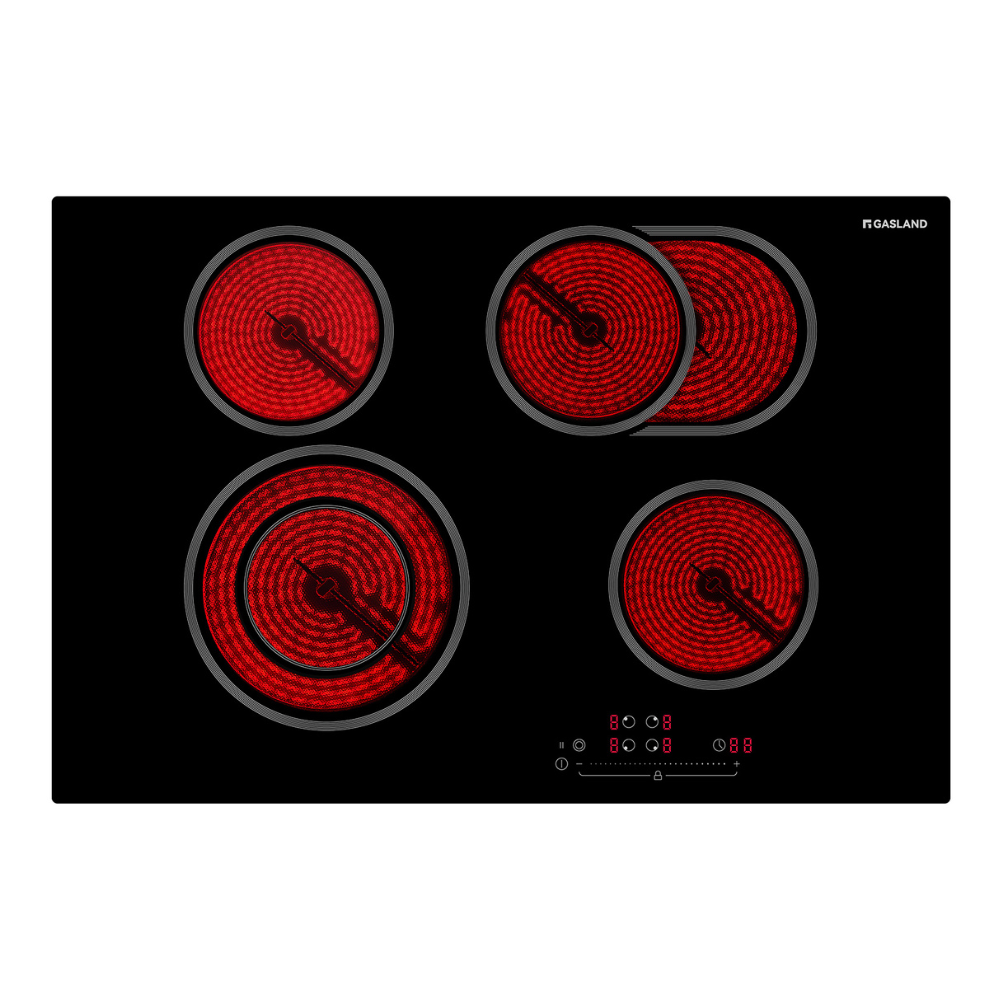 GASLAND 77cm 4 Burner Electric Ceramic Cooktop - 6600W Sensor Touch Control