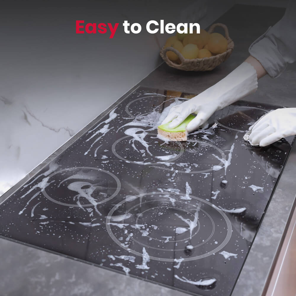 GASLAND-GASLAND 90cm 5 Burner Ceramic Electric Cooktop - Triple Ring 8500W Sensor Touch Control