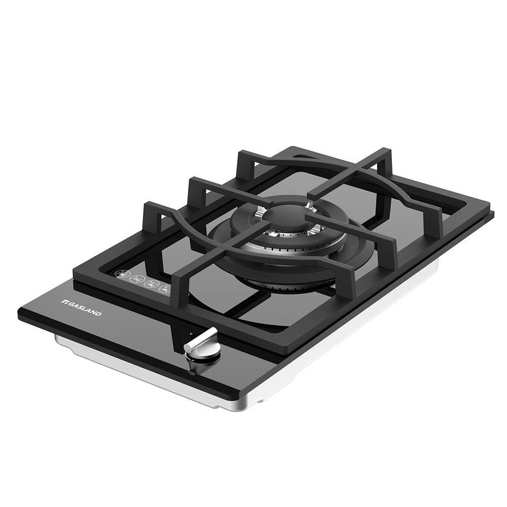 GASLAND 30cm Single Burner Black Tempered Glass Tri-ring Gas Cooktop