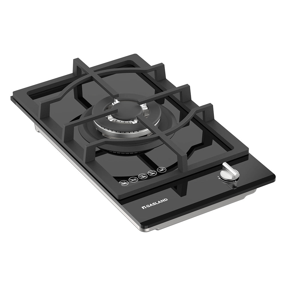 GASLAND 30cm Single Burner Black Tempered Glass Tri-ring Gas Cooktop