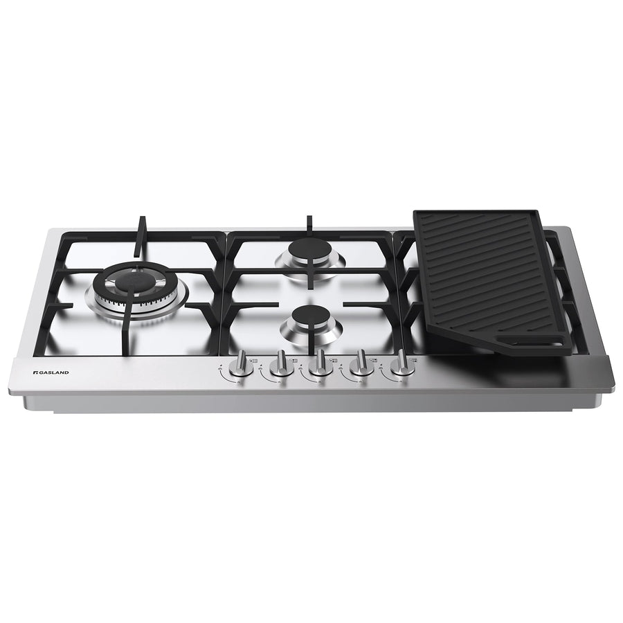 GASLAND Chef 90cm Gas Cooktop With Griddle 5 Burner Side Triple Ring