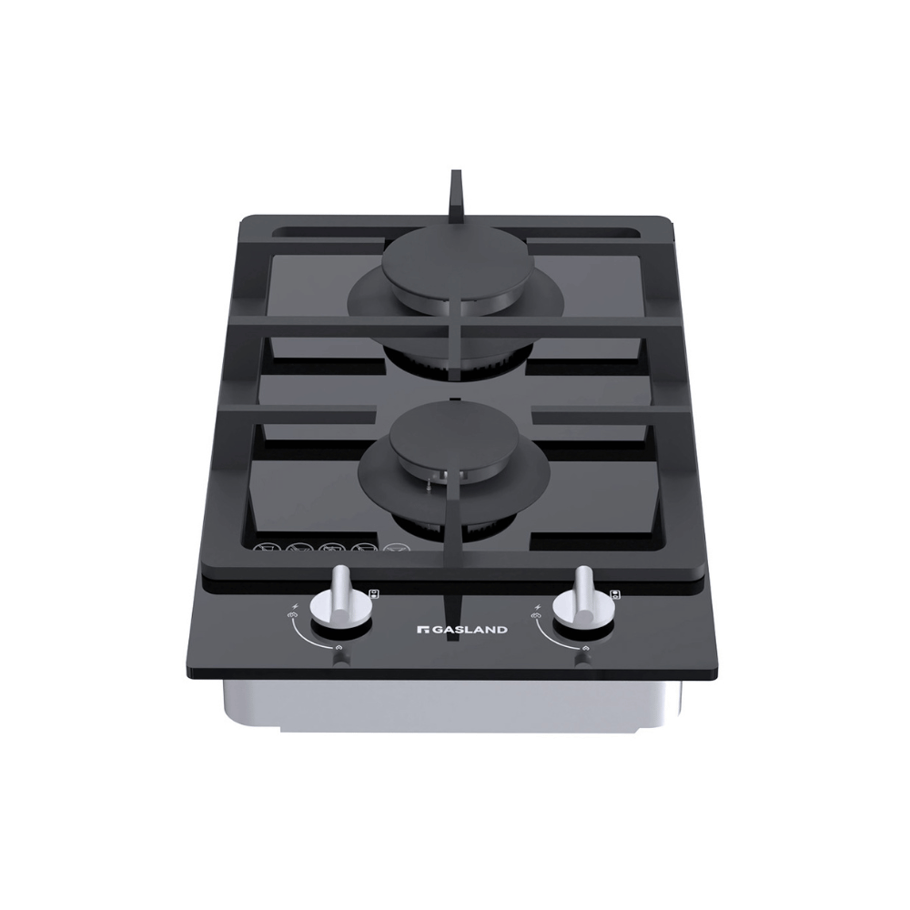 GASLAND 30cm 2 Burner Black Tempered Glass Gas Cooktop