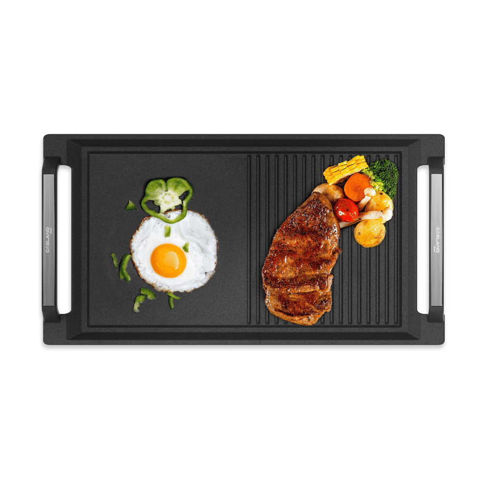 Rectangular 2-in-1 Cast Iron Grill/Griddle Pan for Induction Cooktop