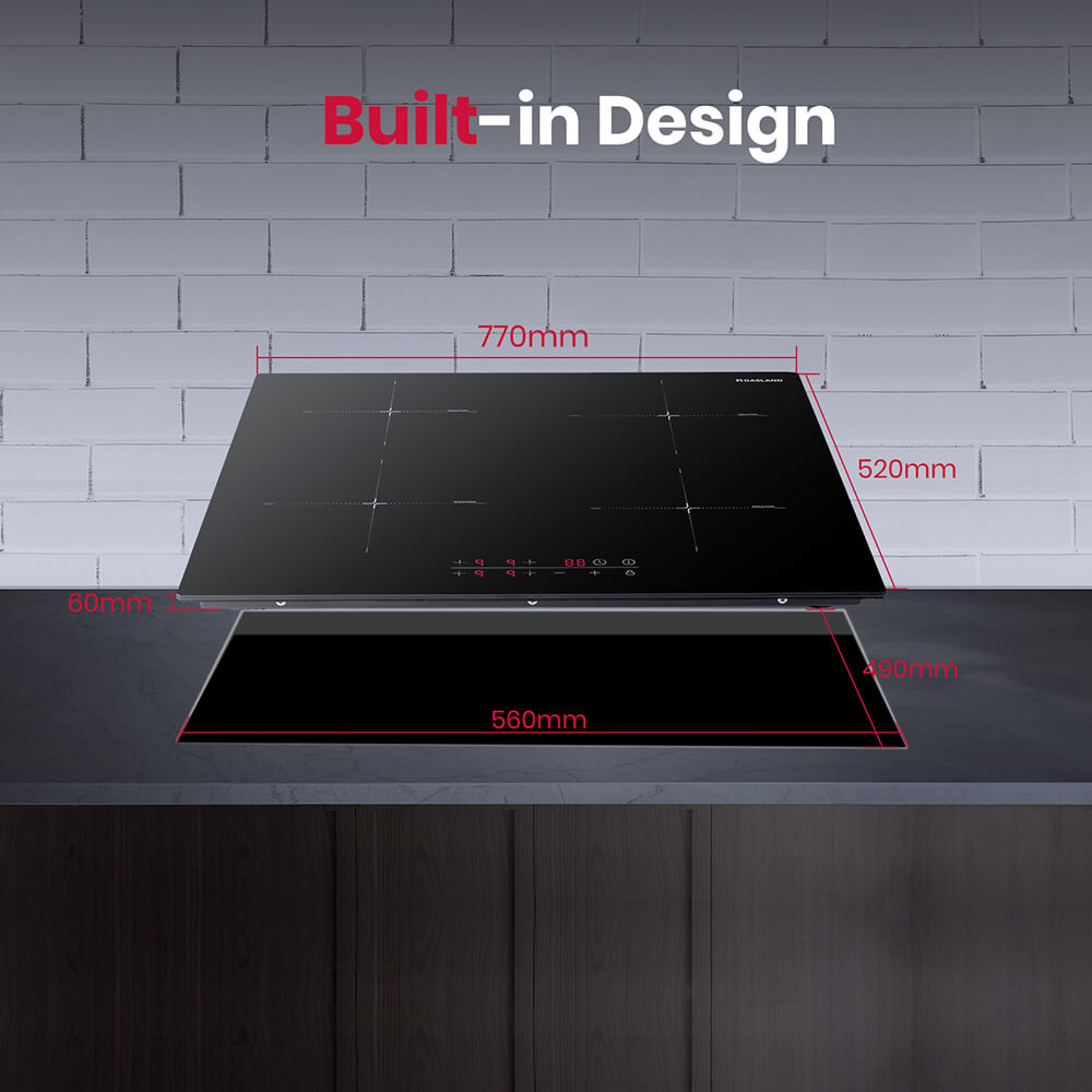 GASLAND-GASLAND 77cm 4 Burner Touch Control Induction Cooktop with Griddle