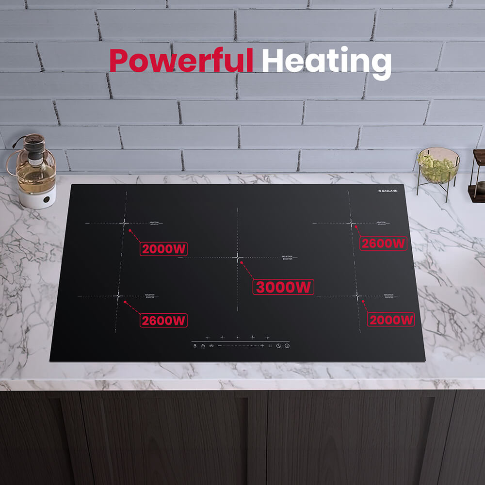 GASLAND-GASLAND 90cm 5 Burner Slider Touch Control Electric Induction Cooktop with Griddle