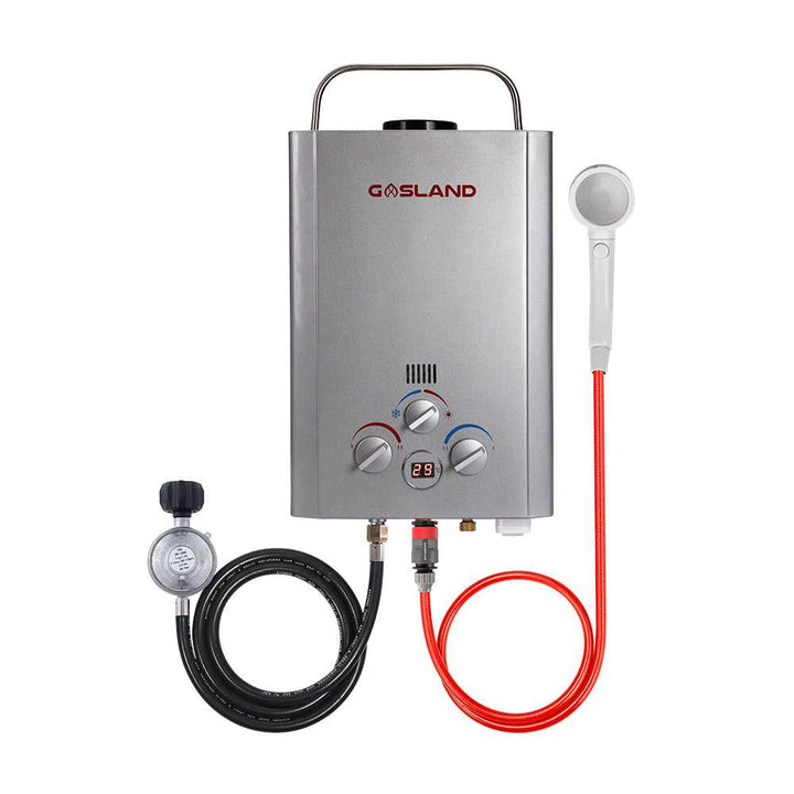 GASLAND Gas Portable Hot Water Heater LPG Instant Shower Camping Caravan Silver