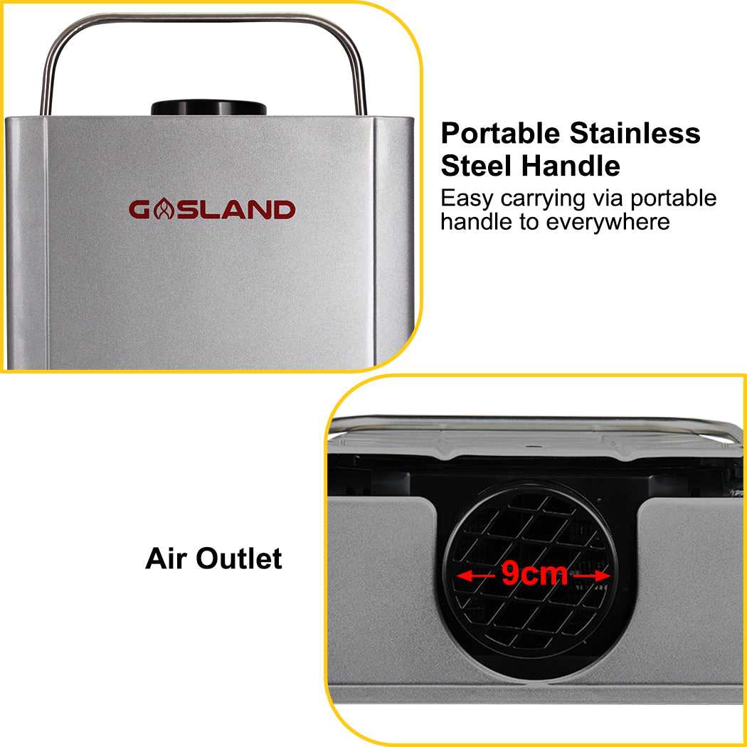 GASLAND Gas Portable Hot Water Heater LPG Instant Shower Camping Caravan Silver